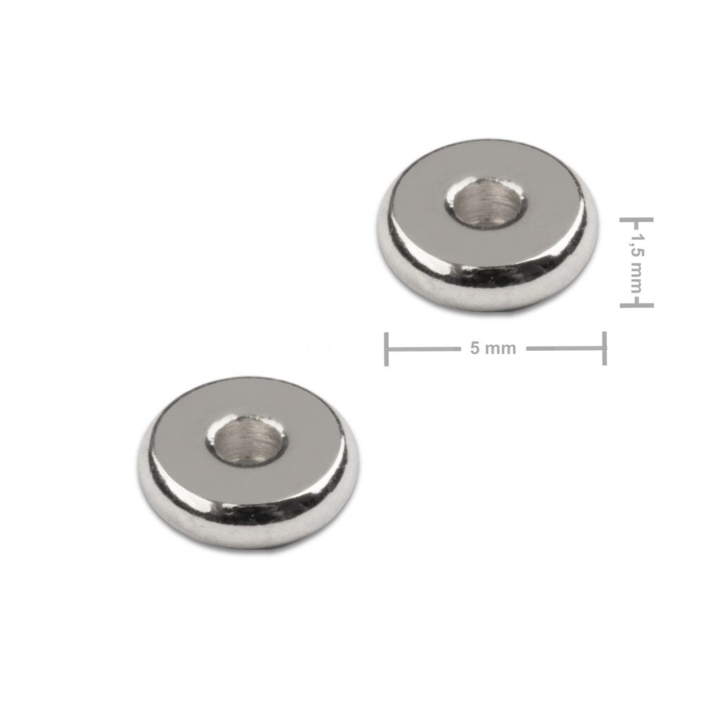 Distanční kroužek z chirurgické oceli placička 5 x 1,5 mm - 8 ks