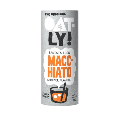OATLY Ovesný nápoj Barista Iced Macchiato s příchutí karamelu 235 ml