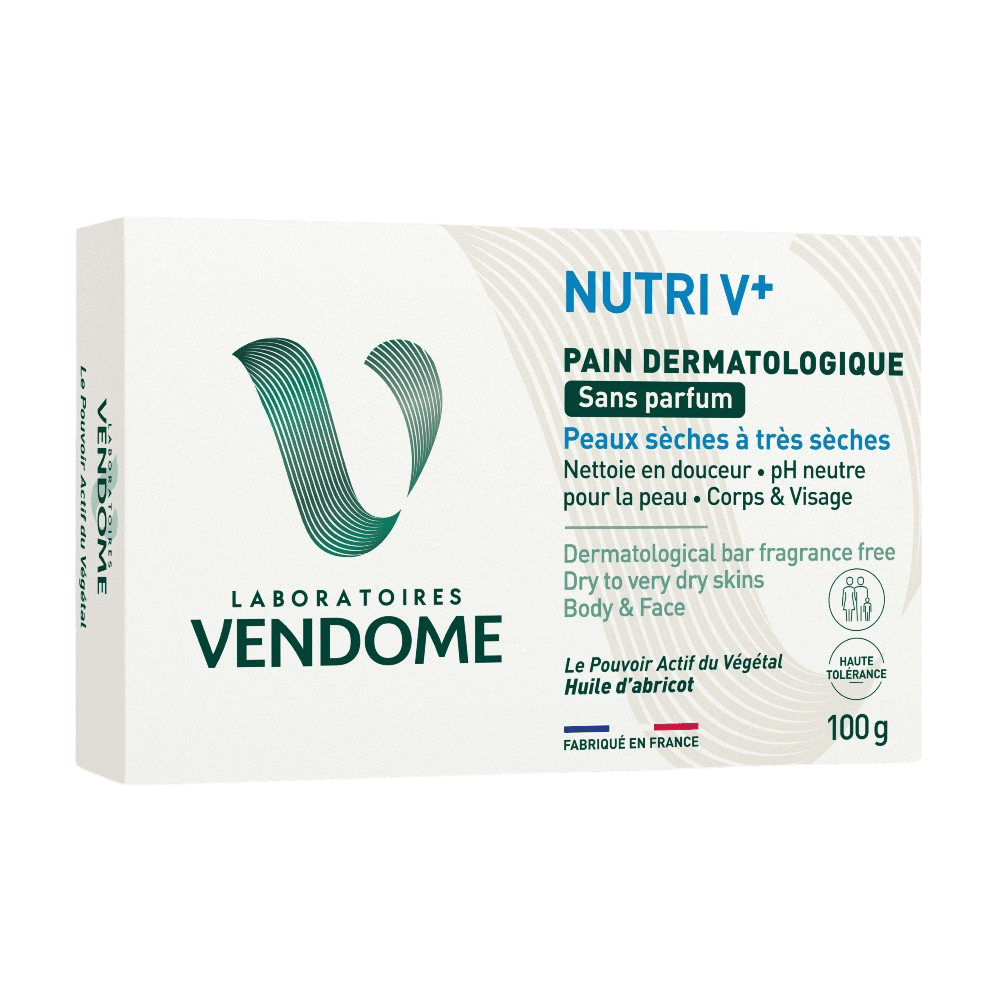 VENDOME NUTRI V+ Dermatologické mýdlo bez parfemace 100 g