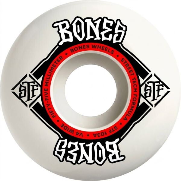 Sk8 Kola Bones Stf Wide V4 Street Tech F - Bílá - 55Mm/103A
