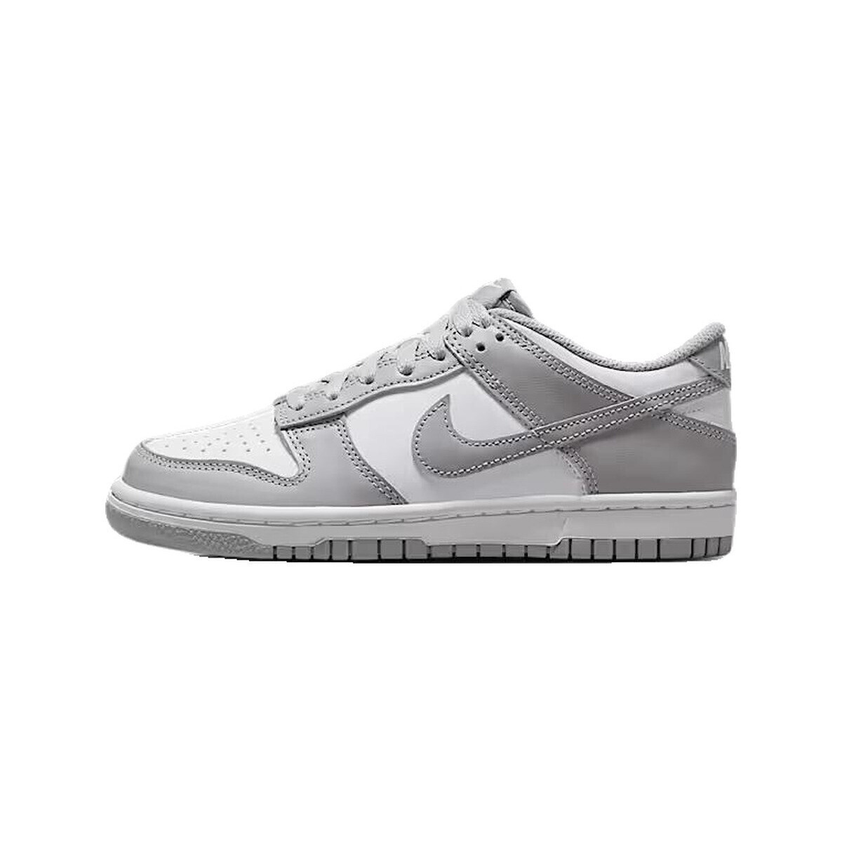 Nike  Baskets  Dunk Low cuir blanc et gris clair  Šedá