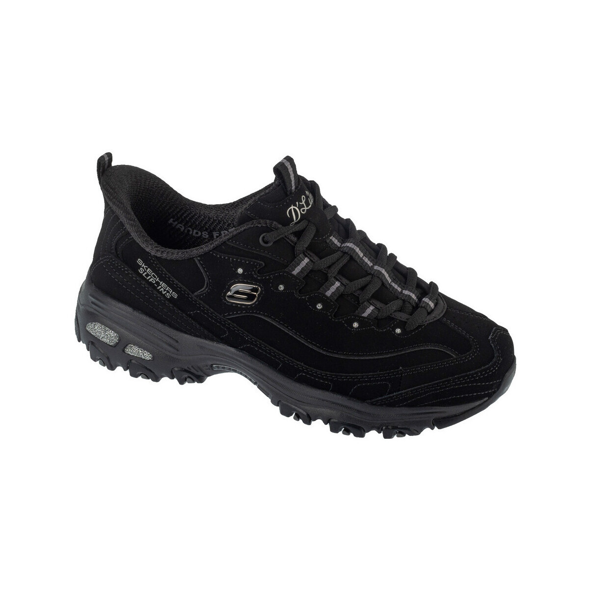 Skechers  Baskets  d'lites classic remix cuir  Černá