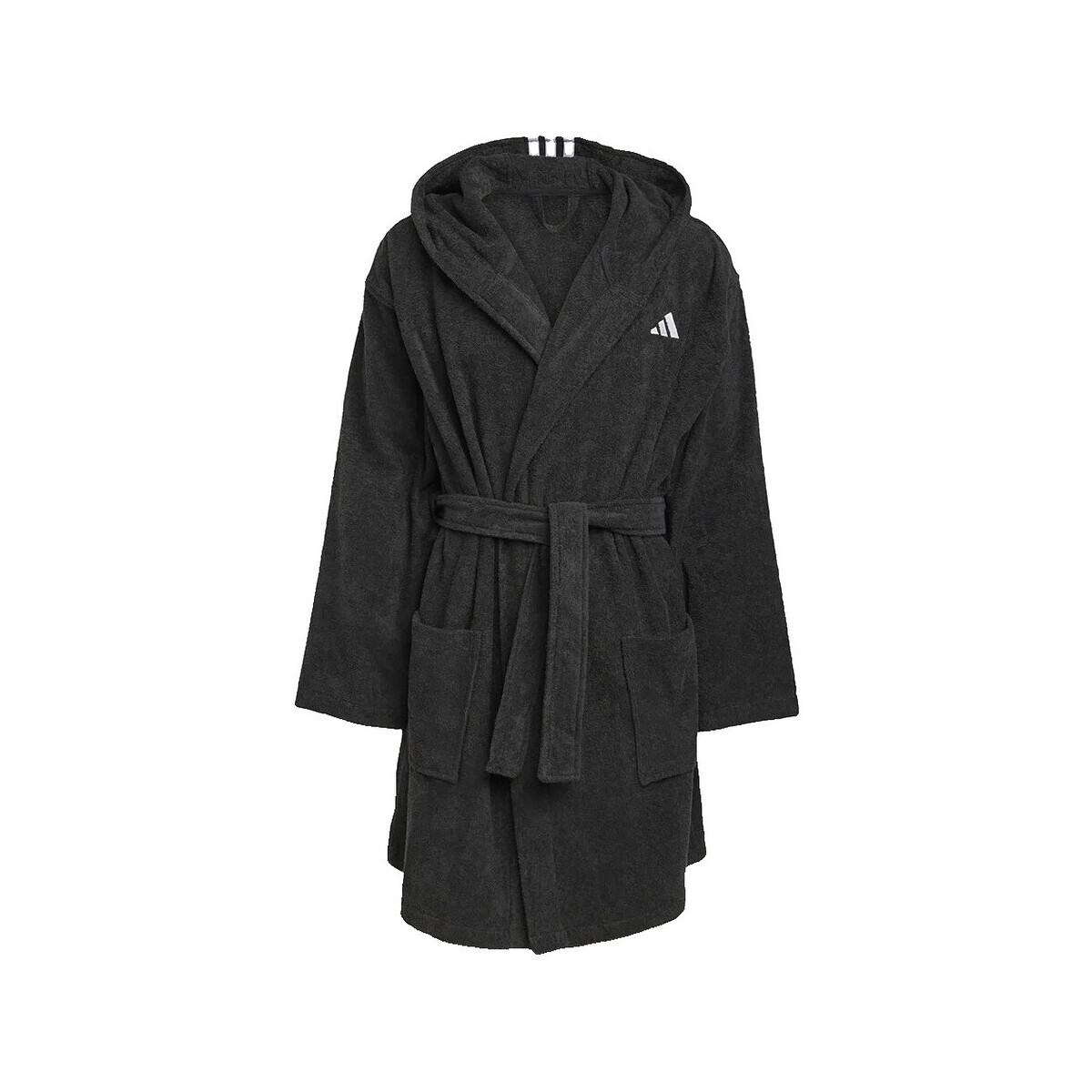 adidas  Peignoir  hooded bathrobe noir en coton  Černá