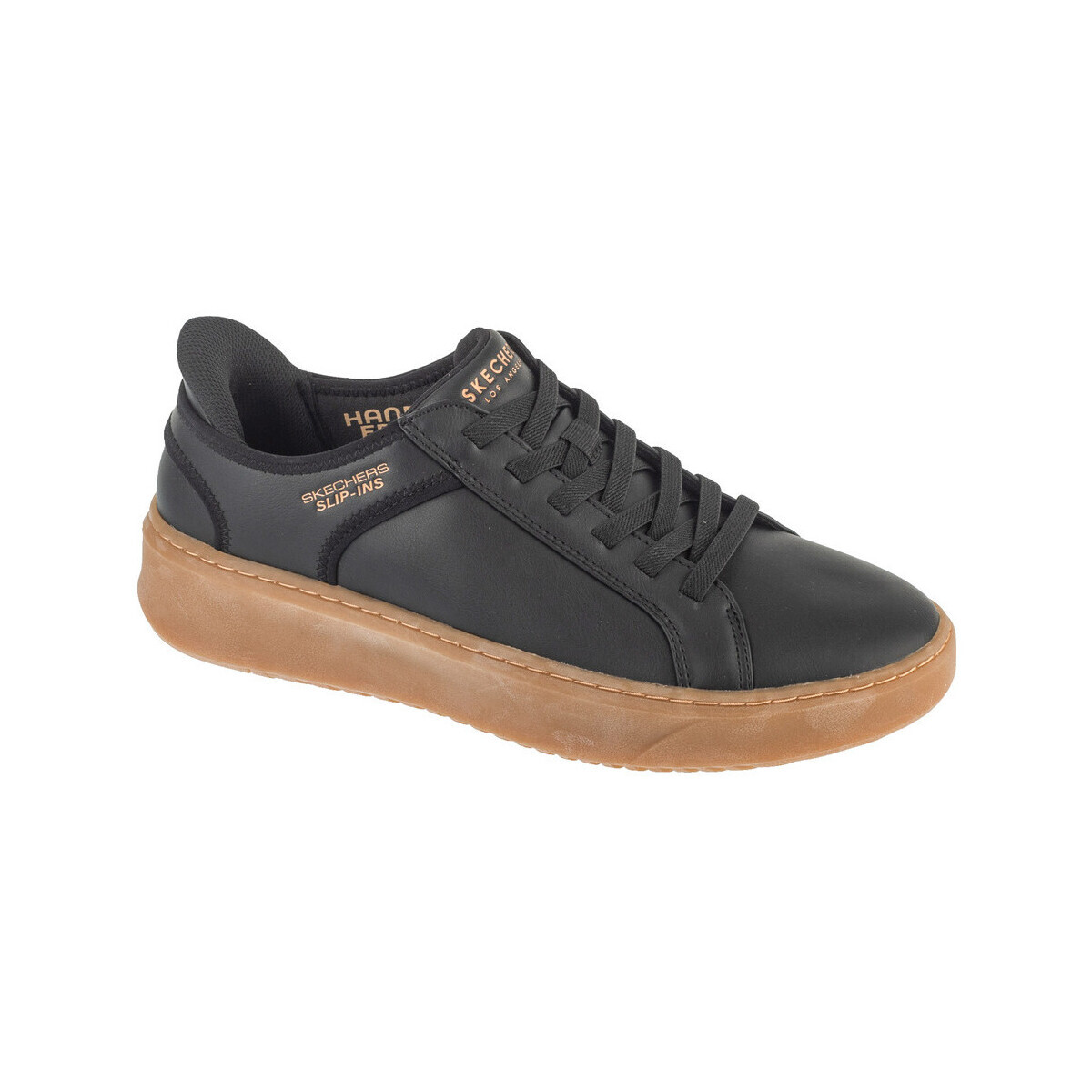 Skechers  Baskets  court break cuir  Černá