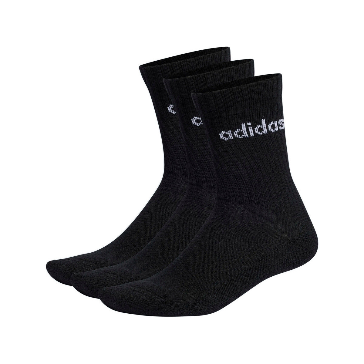 adidas  Chaussettes  linear crew cushioned noir/blanc  Černá