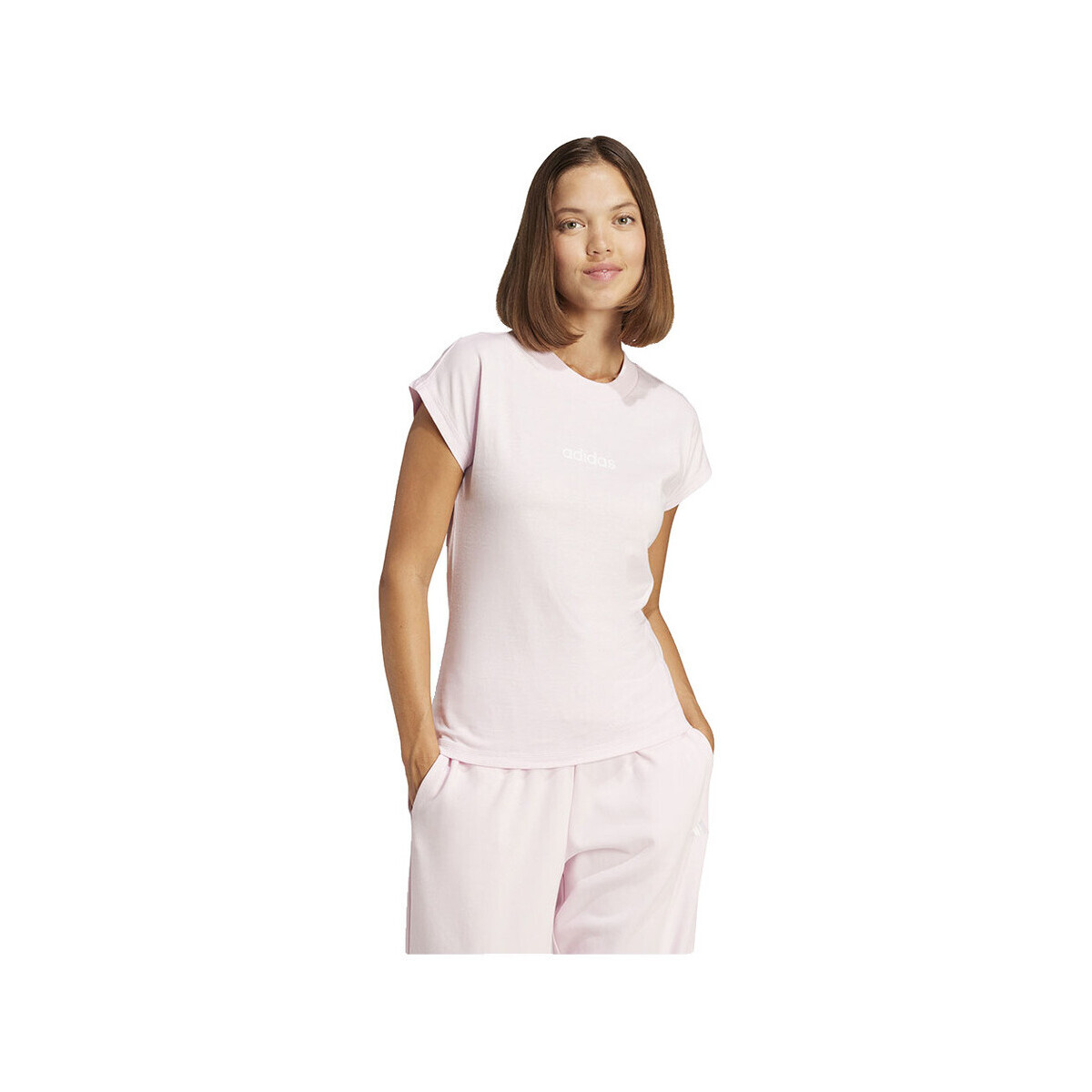 adidas  T-shirt  Essentials Linear coton  Růžová