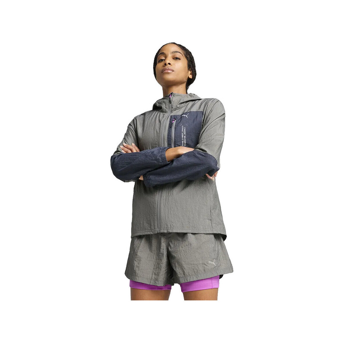 Puma  Veste  Seasons Windcell gris avec capuche  Šedá