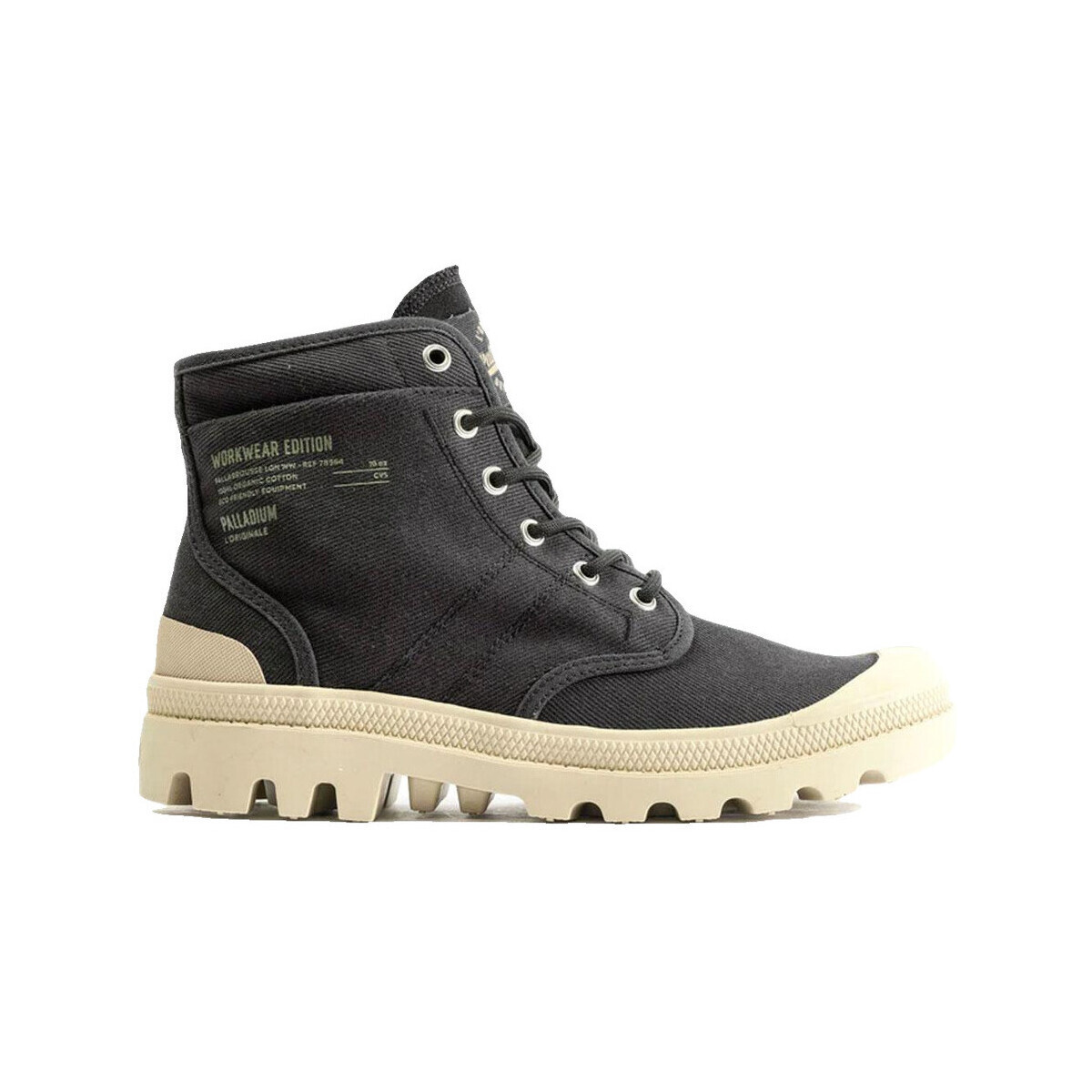 Palladium  Bottines  Pallabrousse Workwear sergé de coton  Černá