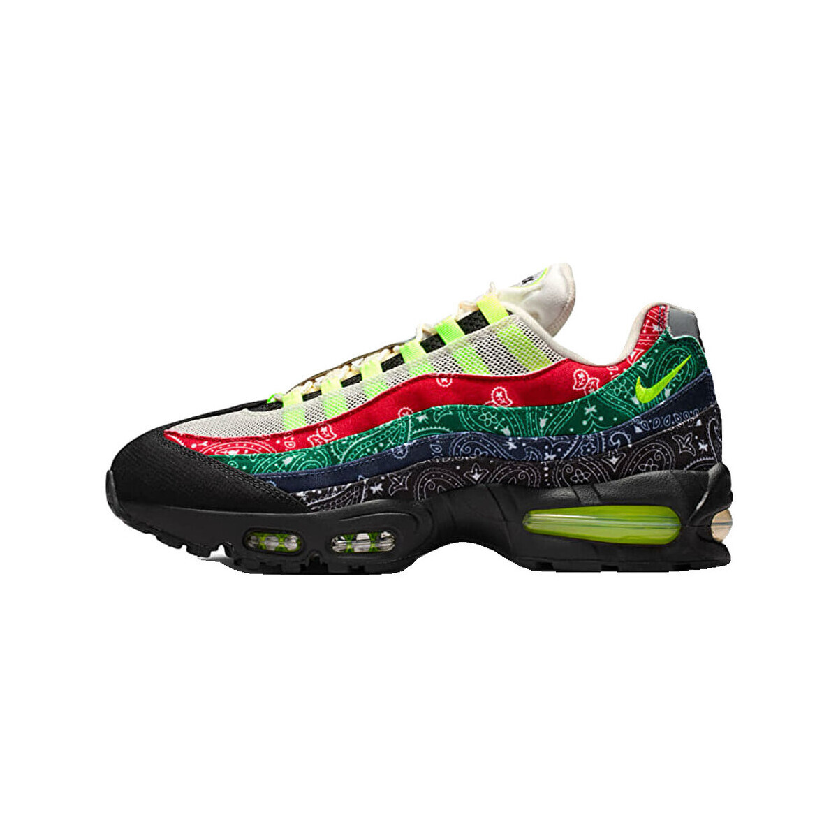 Nike  Baskets  air max 95 big bubble neon paisley bandana cuir  Černá