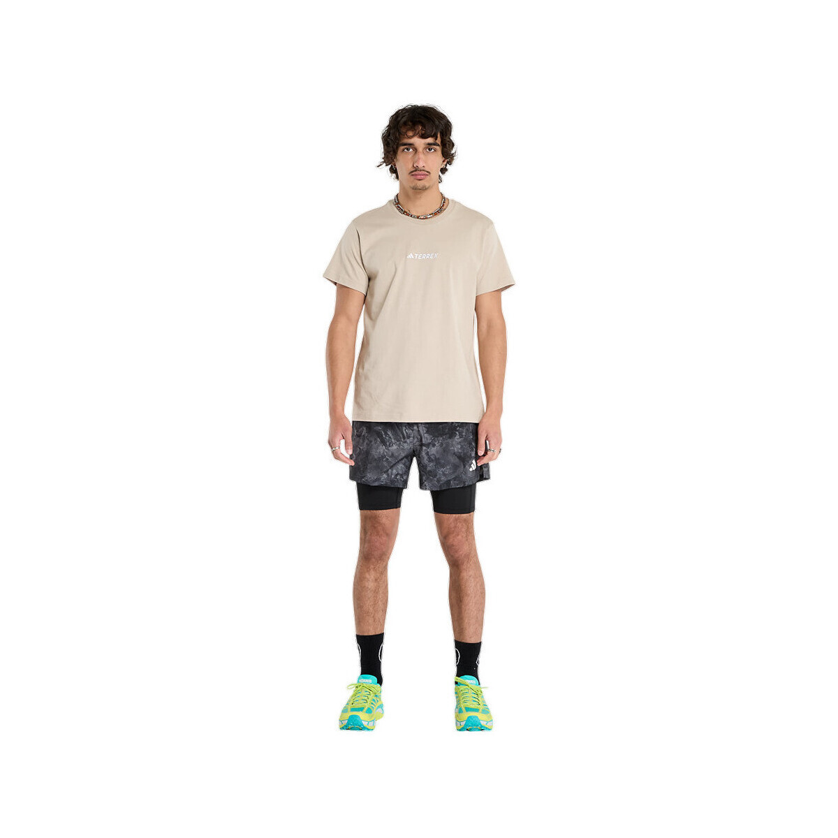 adidas  Shorts  Own The Run Spray Dye 2-en-1 noir  Černá