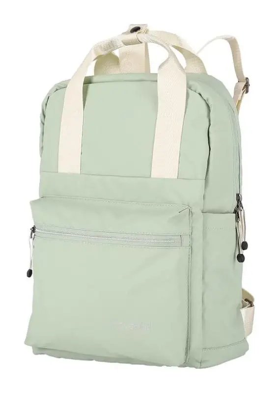 Travelite Basics Canvas Backpack světle zelený městský batoh