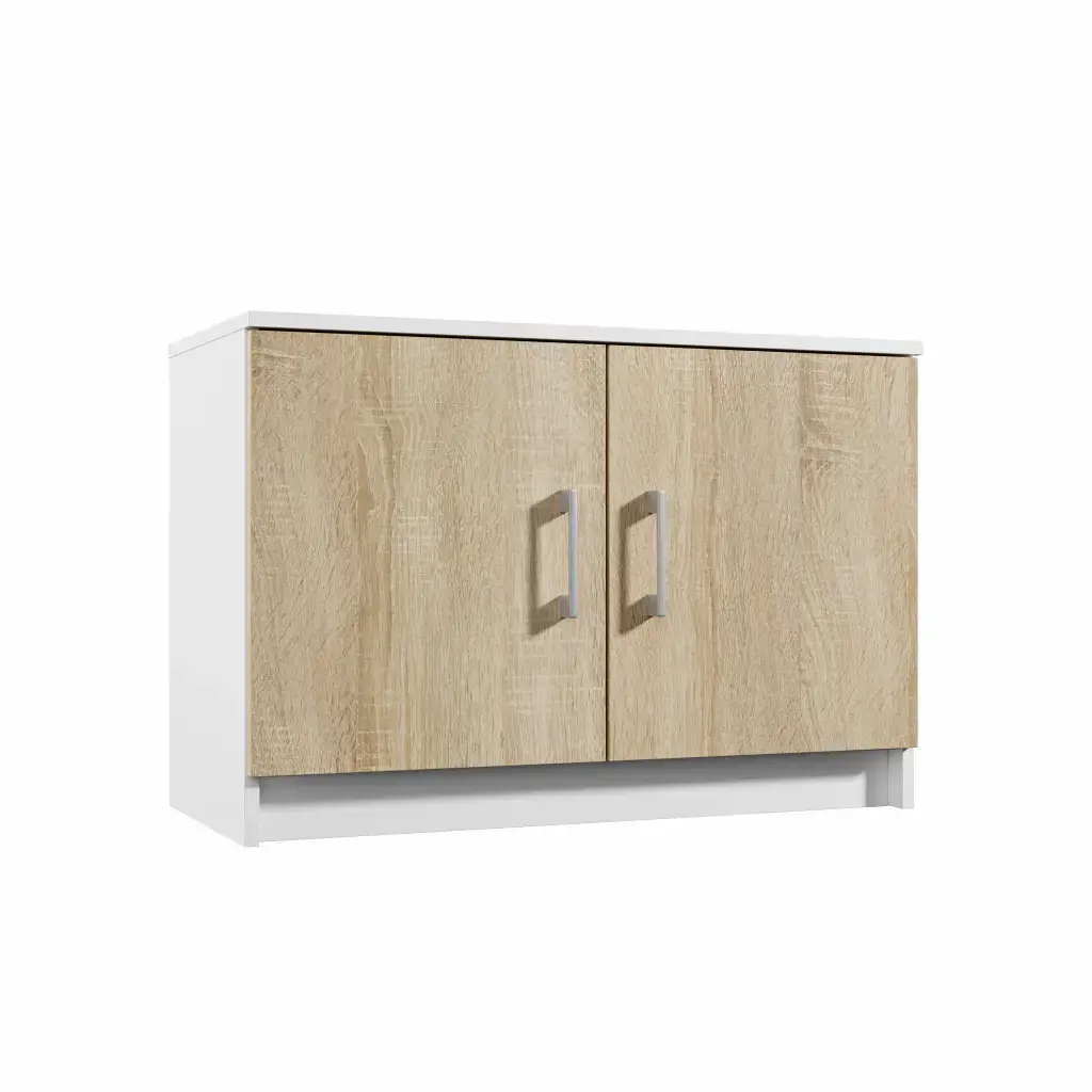 Botník NEJBY MARIANA, bílý/dub sonoma DOPRODEJ