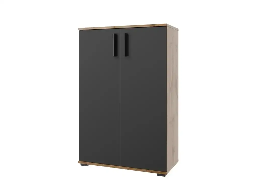 Komoda NEJBY GIANNI, 5 polic, dub wotan/antracit