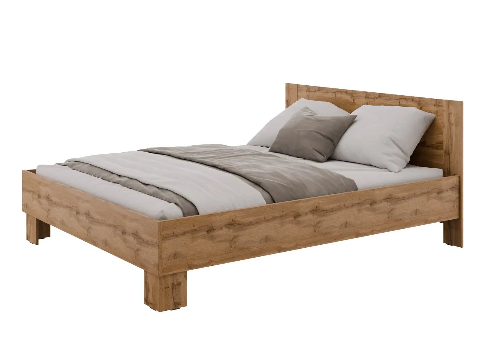 Postel s vyšším čelem NEJBY BARNABA PREMIUM 160x200 cm, dub wotan