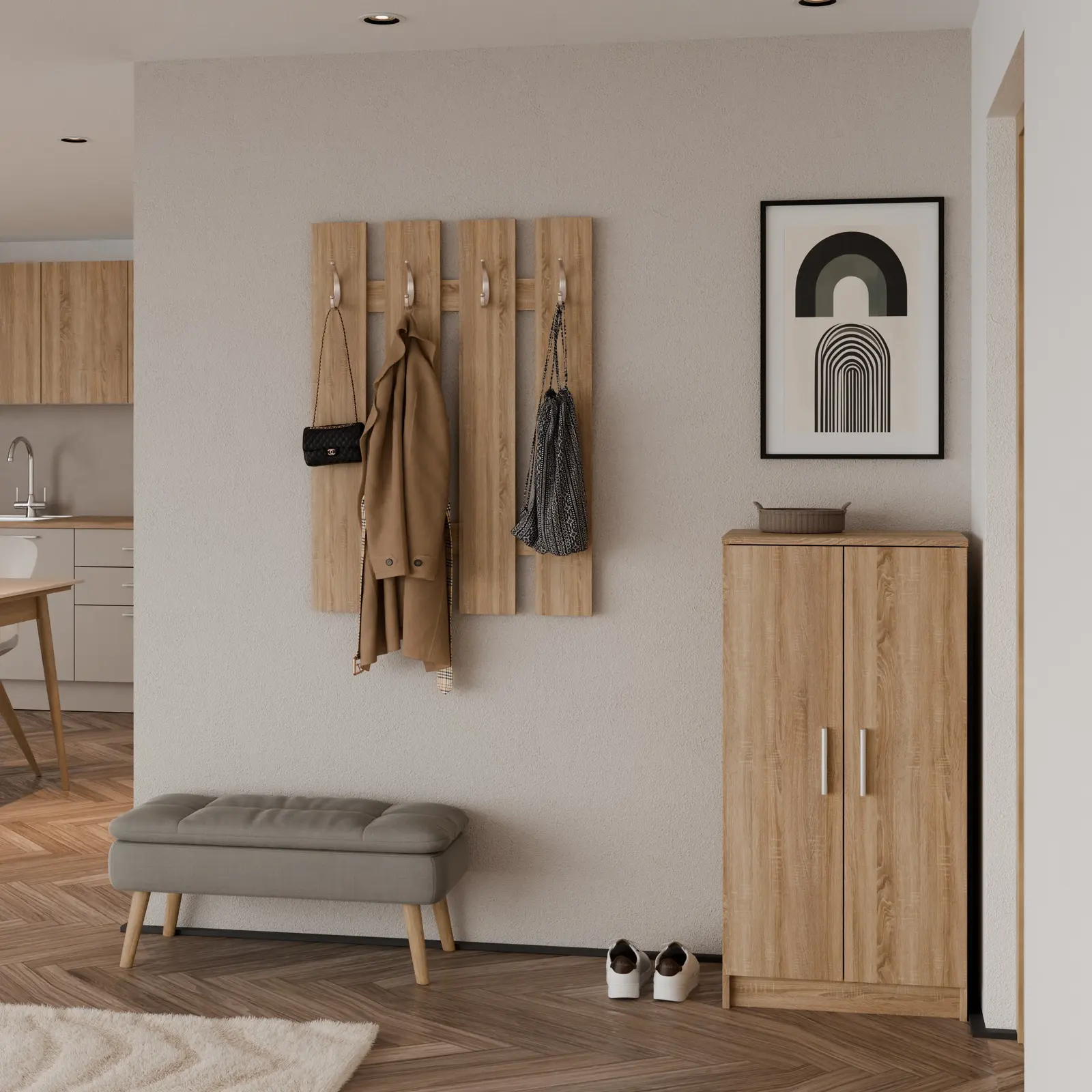 Předsíňová stěna NEJBY 4, dub sonoma