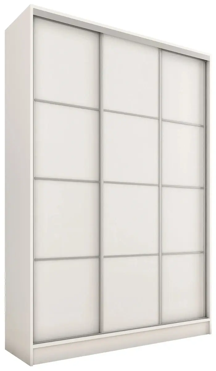Šatní skříň LITOLARIS MAX 150 bez zrcadla, se 4 šuplíky a 2 šatními tyčemi, výška 235 cm, bílý mat
