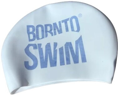 BornToSwim Seamless Swimming Cap Modro/bílá