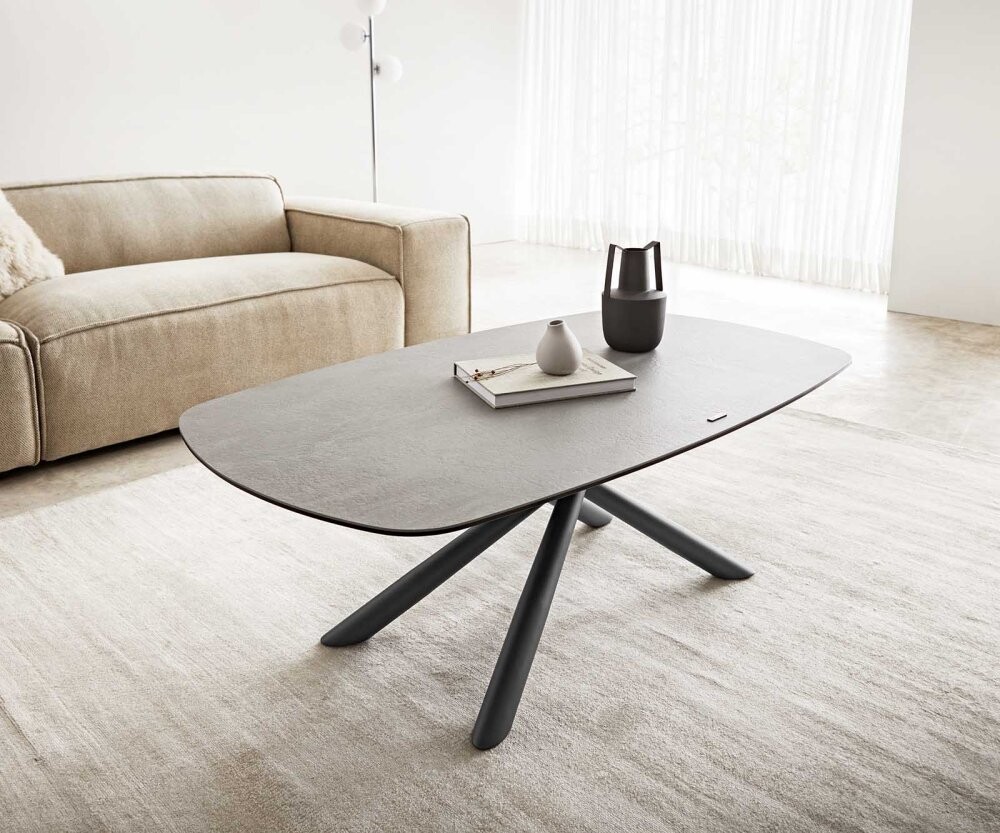 Konferenční stolek Sarita 120x70 cm keramika Aspetto Concreto betonová