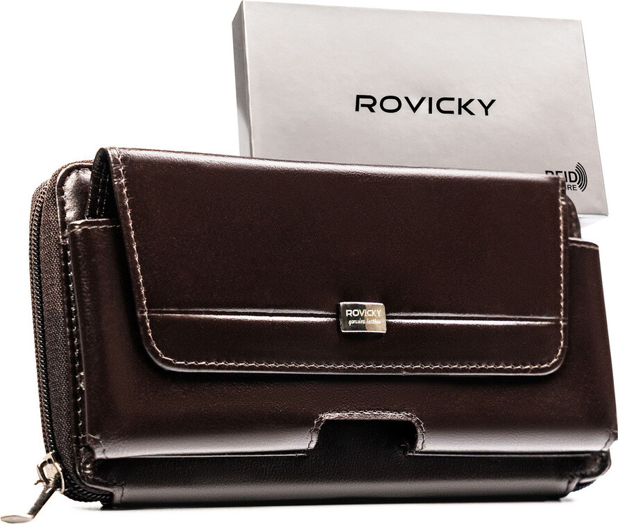 Pánská kožená taštička Rovicky s RFID ochranou – hnědá Velikost: ONE SIZE