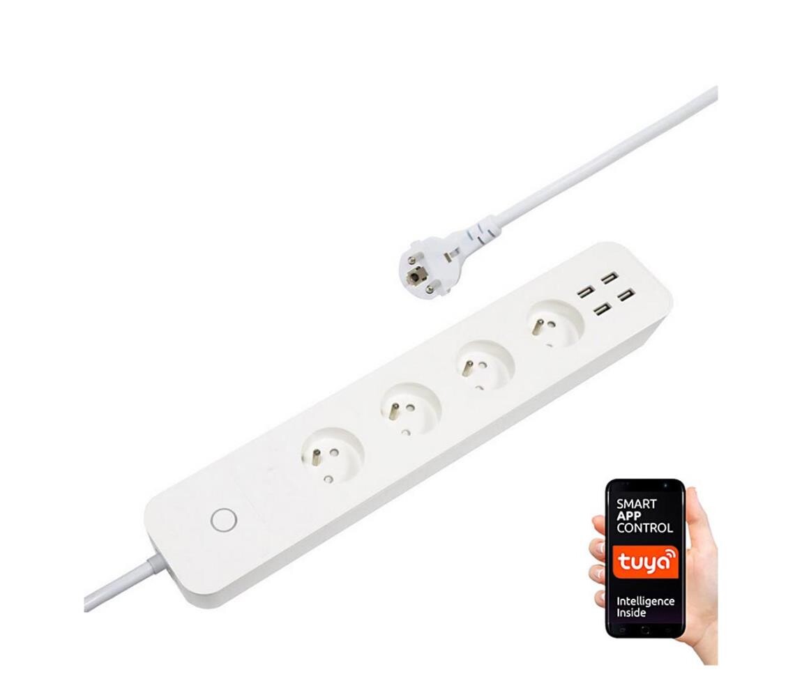 NEO 07707L - Prodlužovací kabel NEO LITE Smart 4AC + 4USB Wi-Fi Tuya 1,5m 07707L