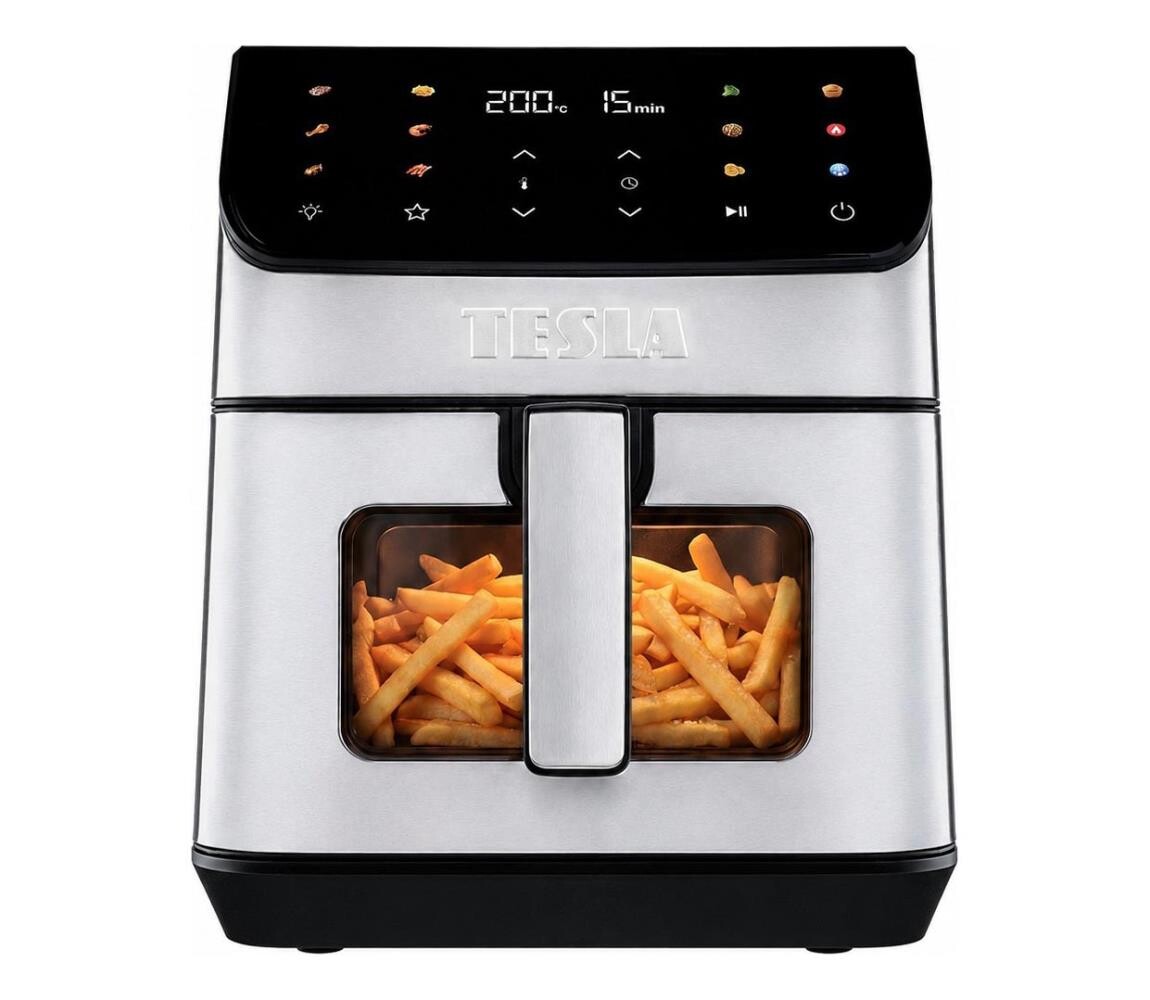 TESLA Electronics AirCook - Horkovzdušná fritéza 6,5 l 2100W/230V m. chrom/černá AIRCKQD65XXLBLK