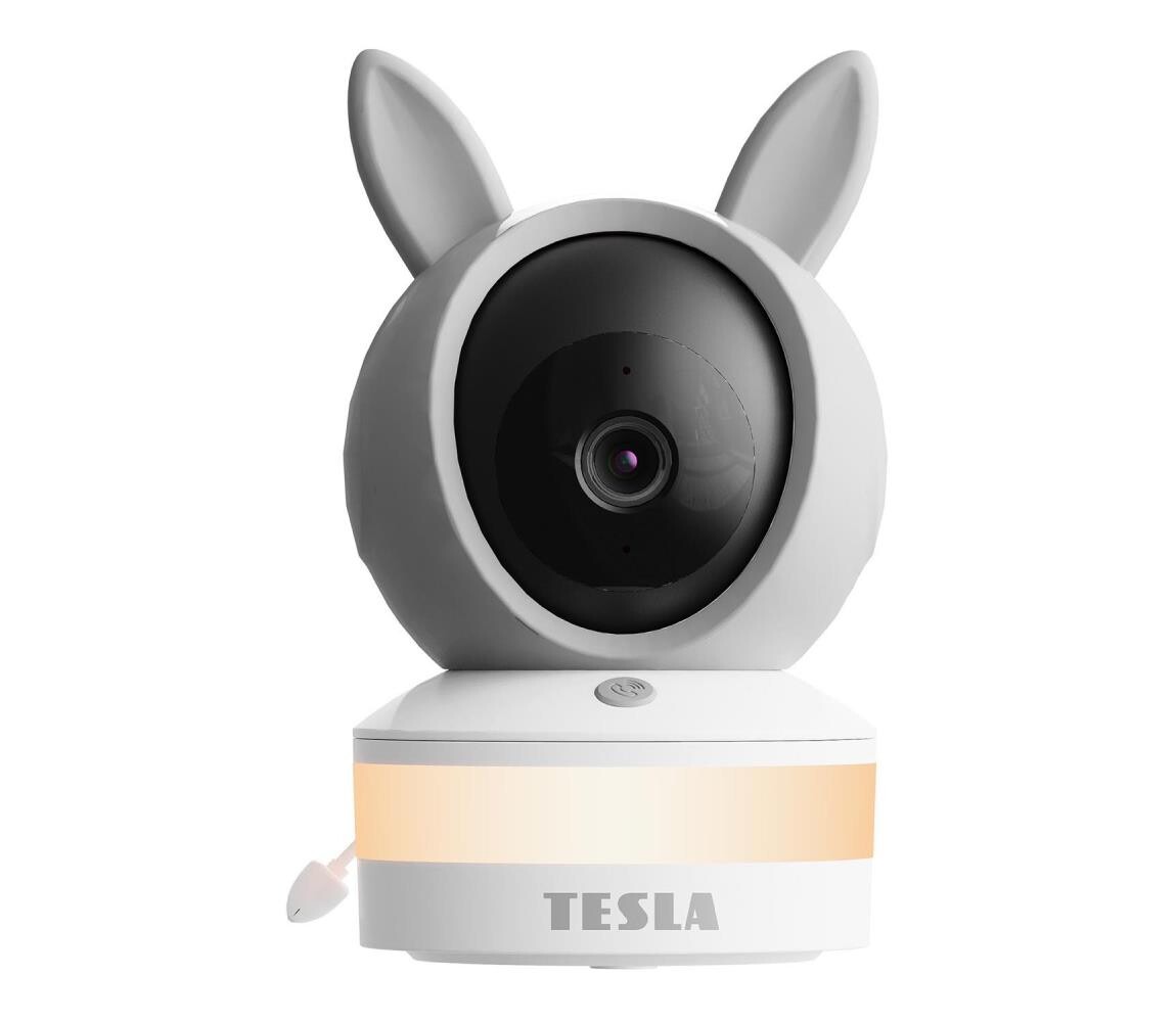 TESLA Electronics Bambino - Chytrá dětská chůvička 4 MP 2560p 5V Wi-Fi šedá/bílá TBBWBM40