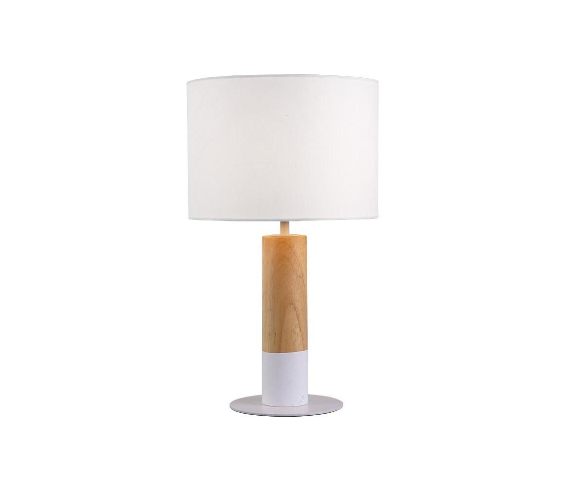 Viokef Lighting Stolní lampa CARROL 1xE27/40W/230V bílá/hnědá 4305700