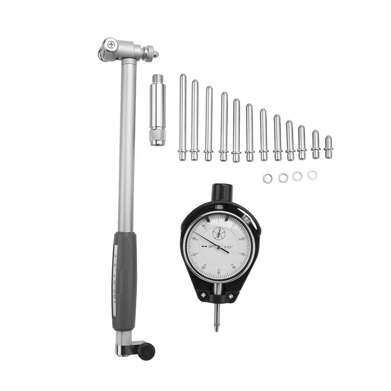 KRAFT&DELE Číselníkový dutinoměr 50–160 mm s úchylkoměrem a nástavci KD3579