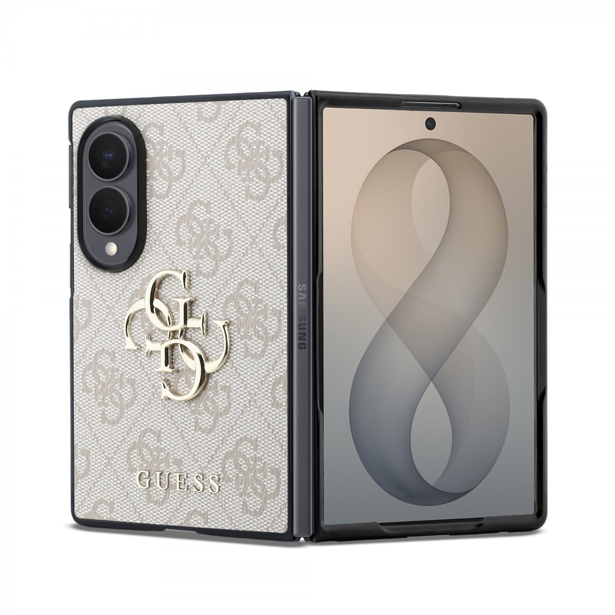 Kryt Guess PU 4G Metal Logo pro Samsung Galaxy Z Fold 8 růžový