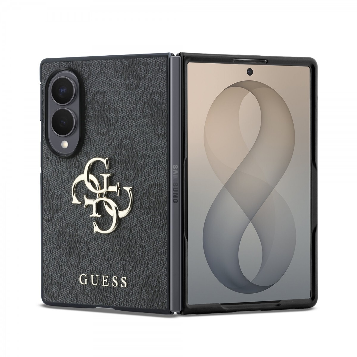 Kryt Guess PU 4G Metal Logo pro Samsung Galaxy Z Fold 8 šedý