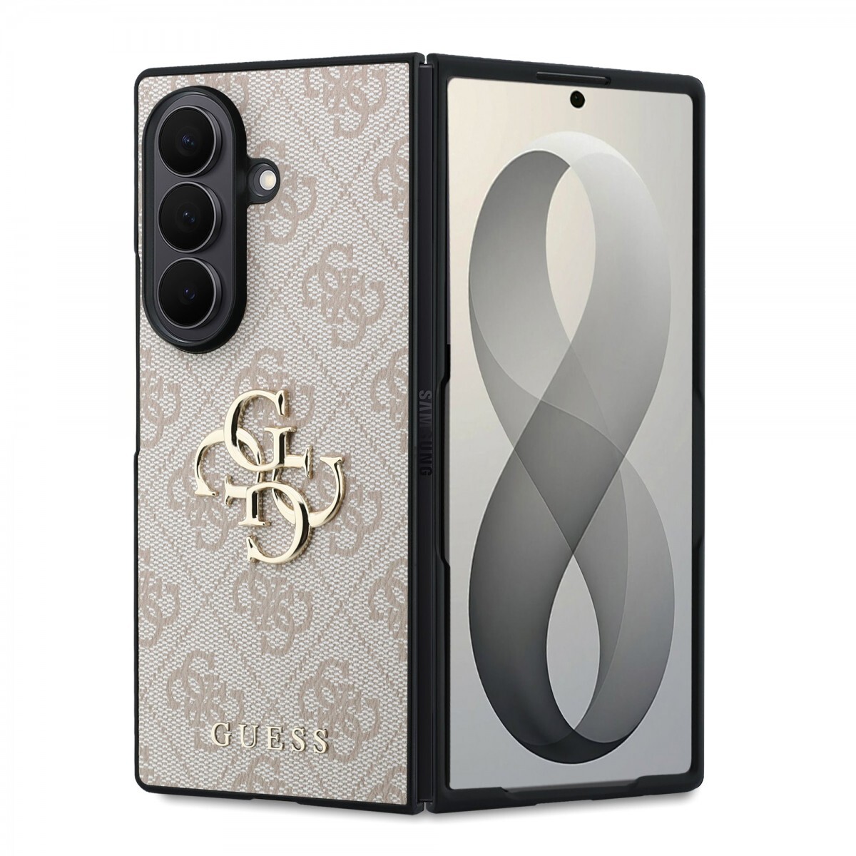 Kryt Guess PU 4G Metal Logo pro Samsung Galaxy Z Fold 8 Ultra růžový