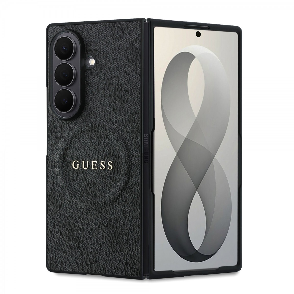 Kryt Guess PU Leather 4G Magnetic pro Samsung Galaxy Z Fold 8 Ultra černý