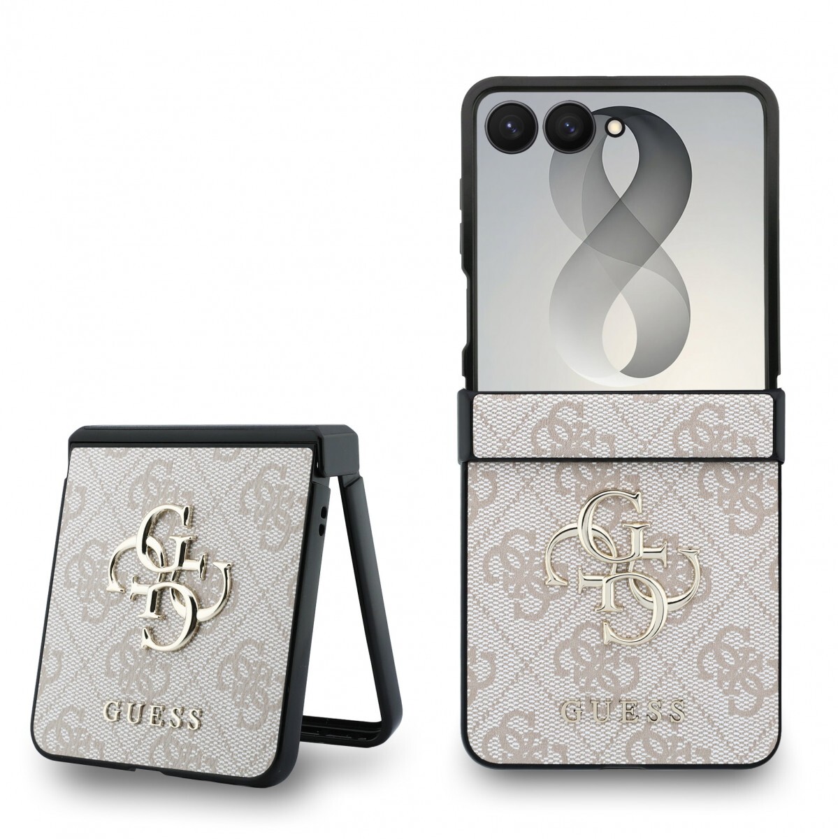 Kryt Guess PU 4G Metal Logo pro Samsung Galaxy Z Flip 8 růžový