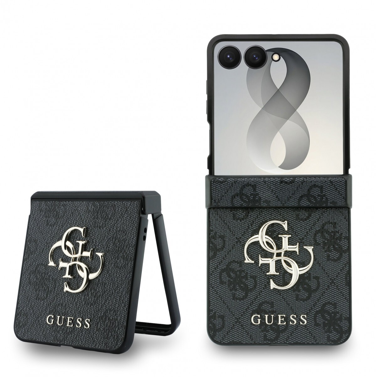 Kryt Guess PU 4G Metal Logo pro Samsung Galaxy Z Flip 8 šedý