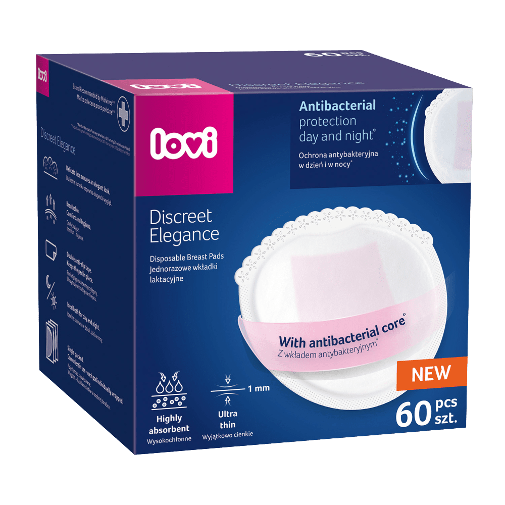 LOVI Vložky do podprsenky antibakteriální Discreet Elegance bílé 60 ks