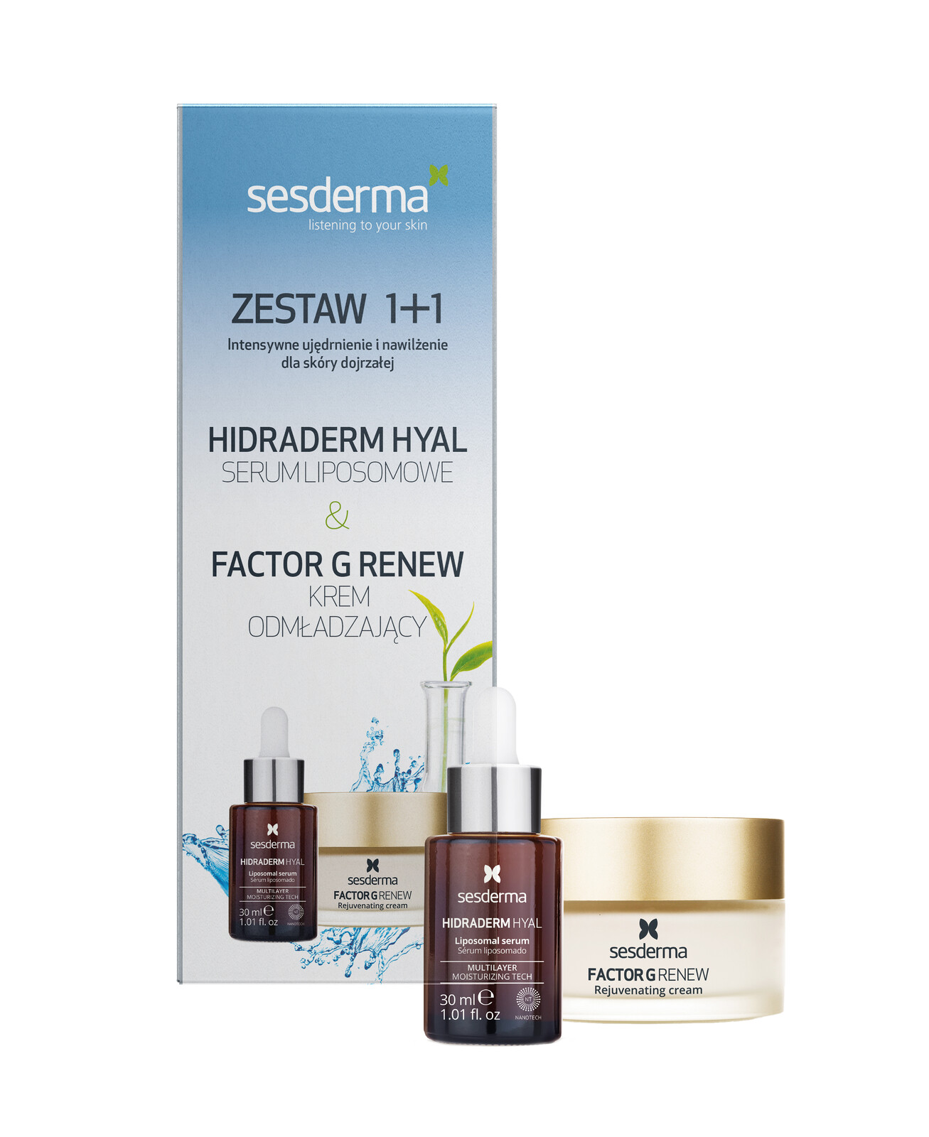 SESDERMA dárková sada Hidraderm Hyal sérum + Factor G Renew krém