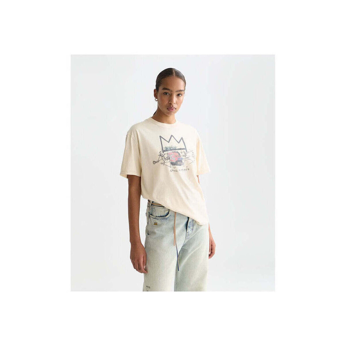 Maison Scotch  Tshirt Basquiat Ecru  ruznobarevne