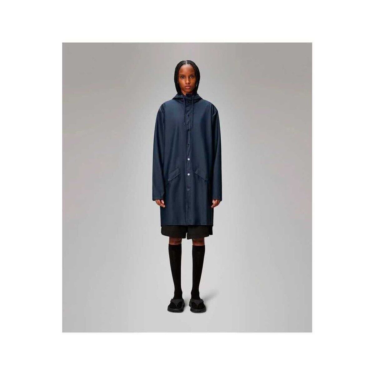 Rains  Long Jacket Navy  Modrá