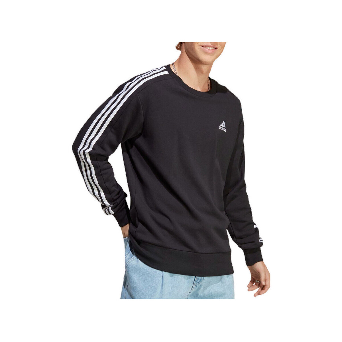 adidas  Sweatshirt  Essentials French Terry 3-Stripes coton  Černá