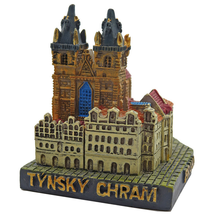 Miniatura Praha Týnský chrám - barevná