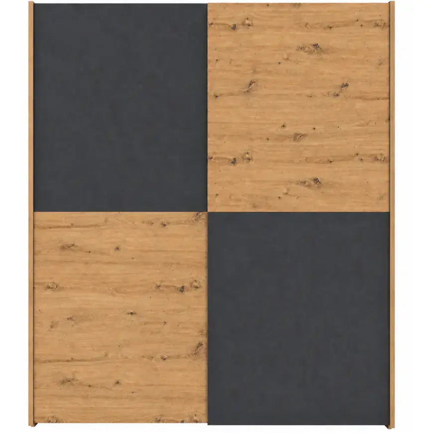 Šatní skříň Larisa 170 Artisan/Černý rám Artisan