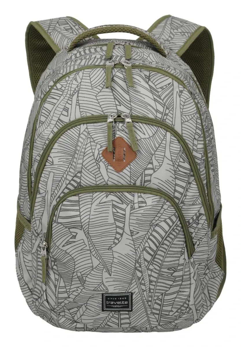 Travelite Basics Backpack Print šedý batoh na notebook