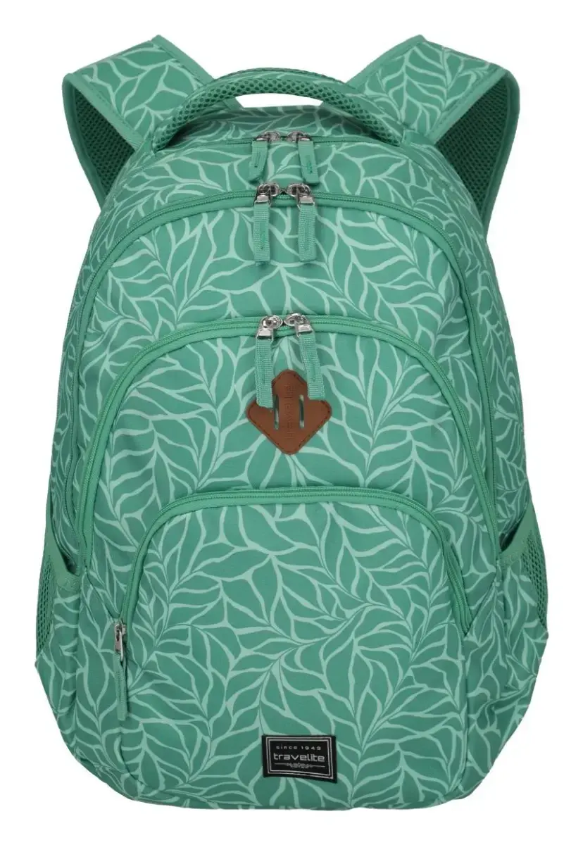 Travelite Basics Backpack Print zelený batoh na notebook