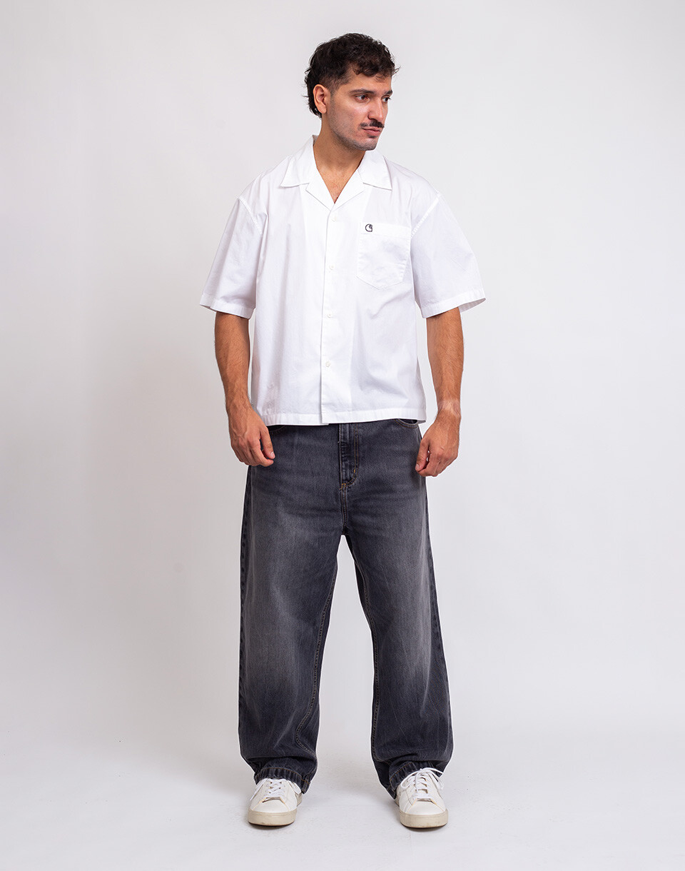 Carhartt WIP Brandon Pant Black marble used wash S