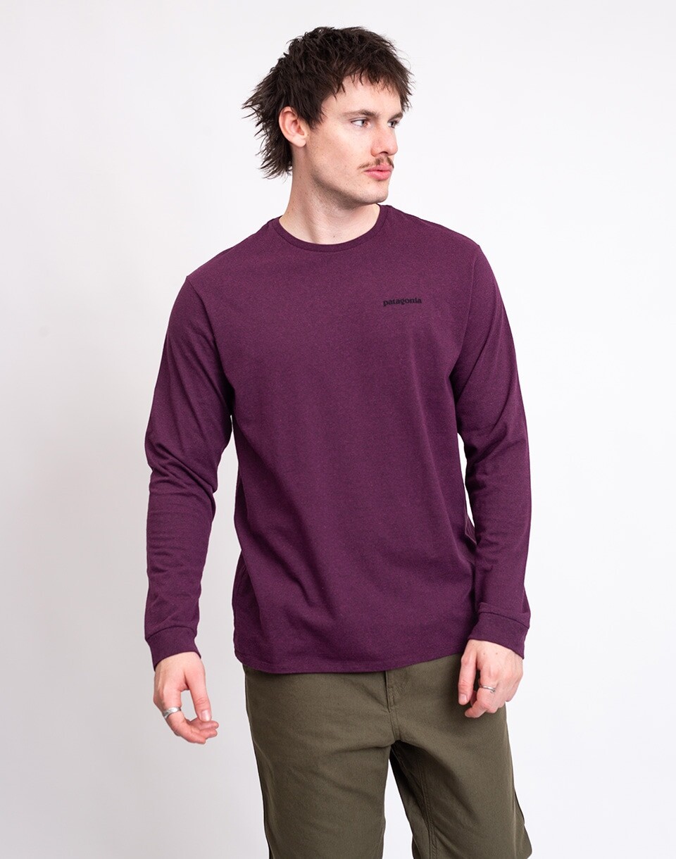 Patagonia M's L/S P-6 Logo Responsibili-Tee Berry Fig S