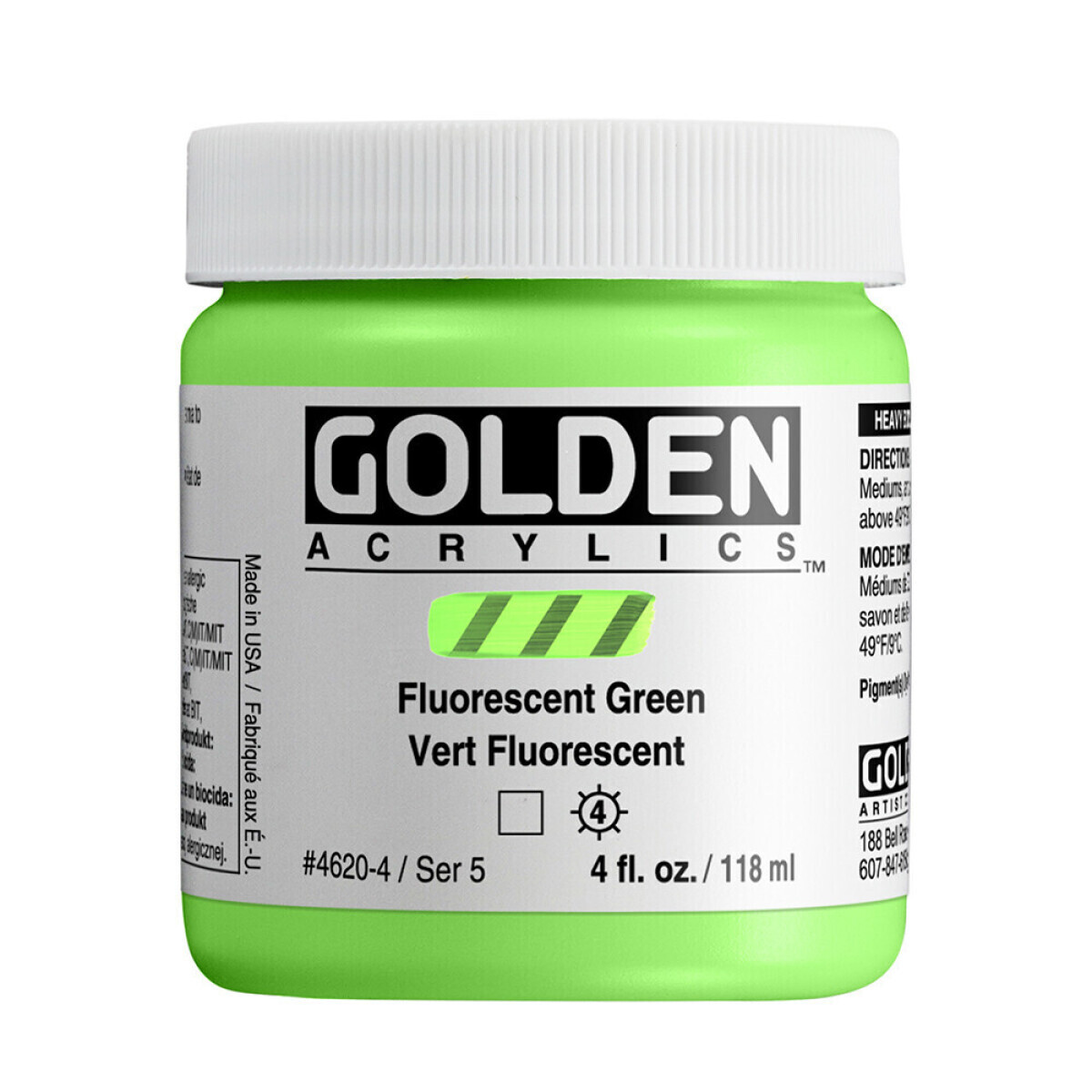 Akrylová barva Golden Heavy Body 118 ml - Fluorescent Green 4620