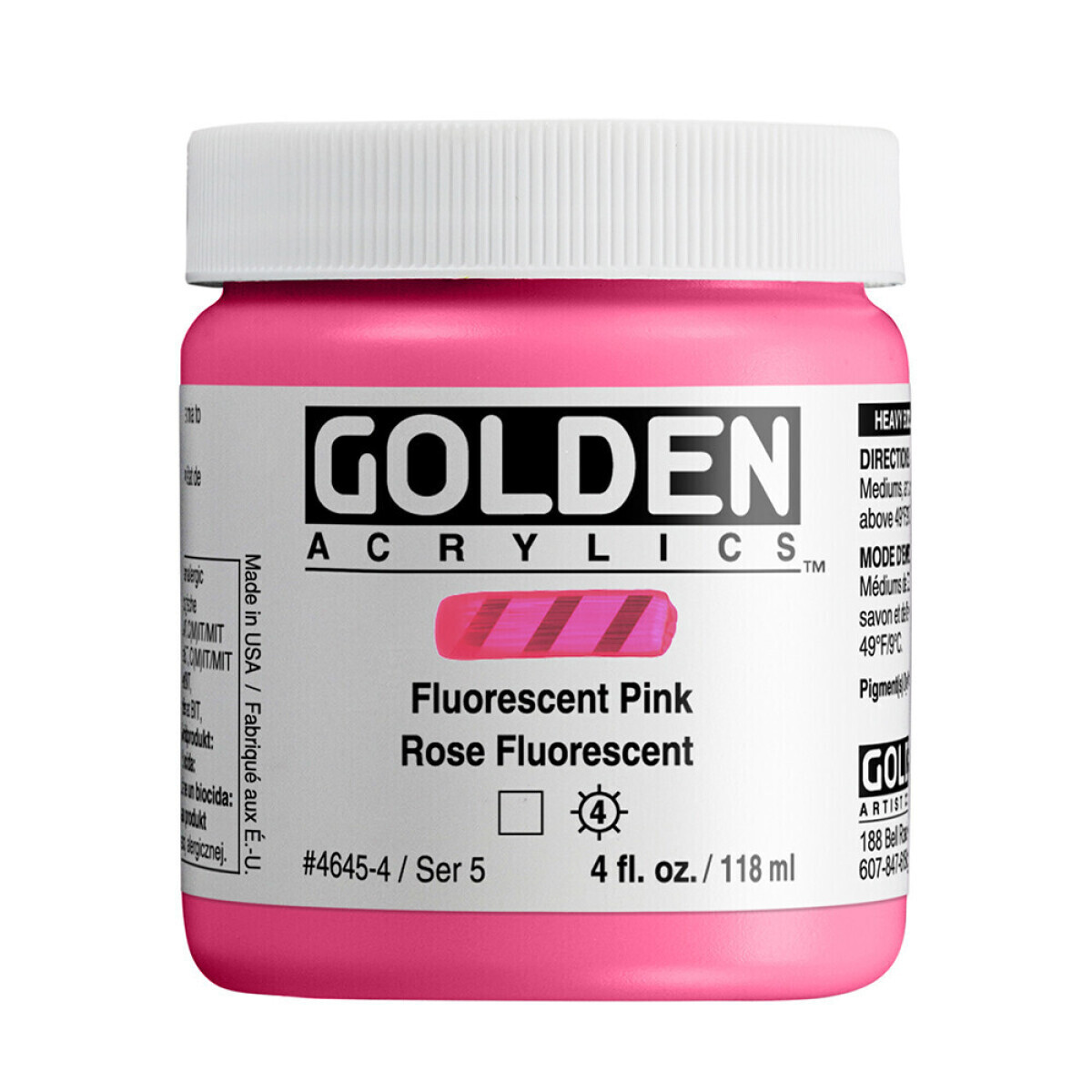 Akrylová barva Golden Heavy Body 118 ml - Fluorescent Pink 4645