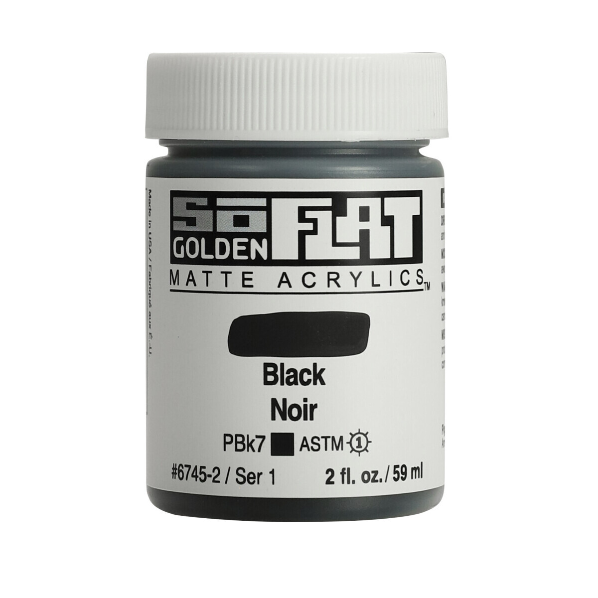 Akrylová barva Golden SoFlat Matte 59 ml - 6745 Black