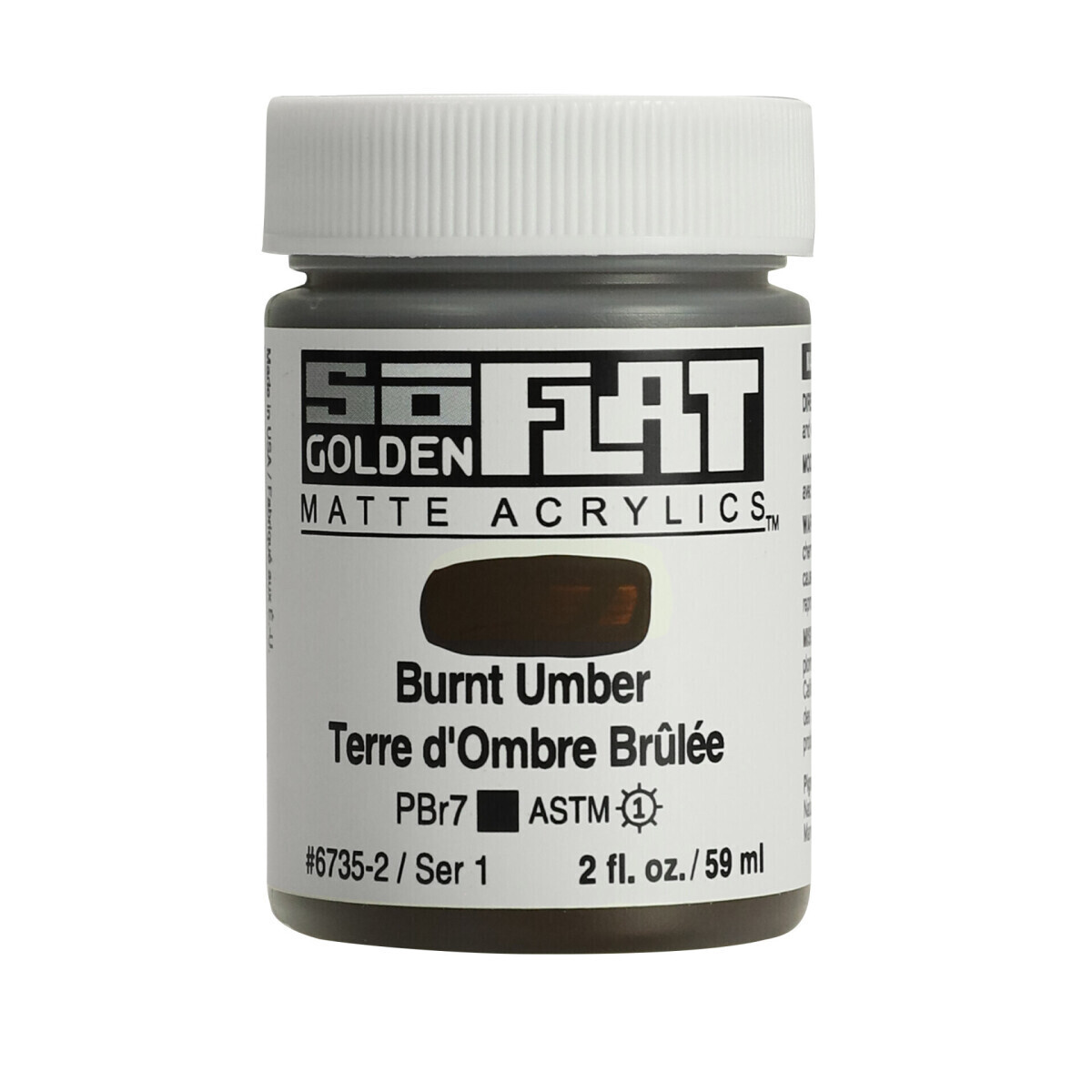 Akrylová barva Golden SoFlat Matte 59 ml - 6735 Burnt Umber