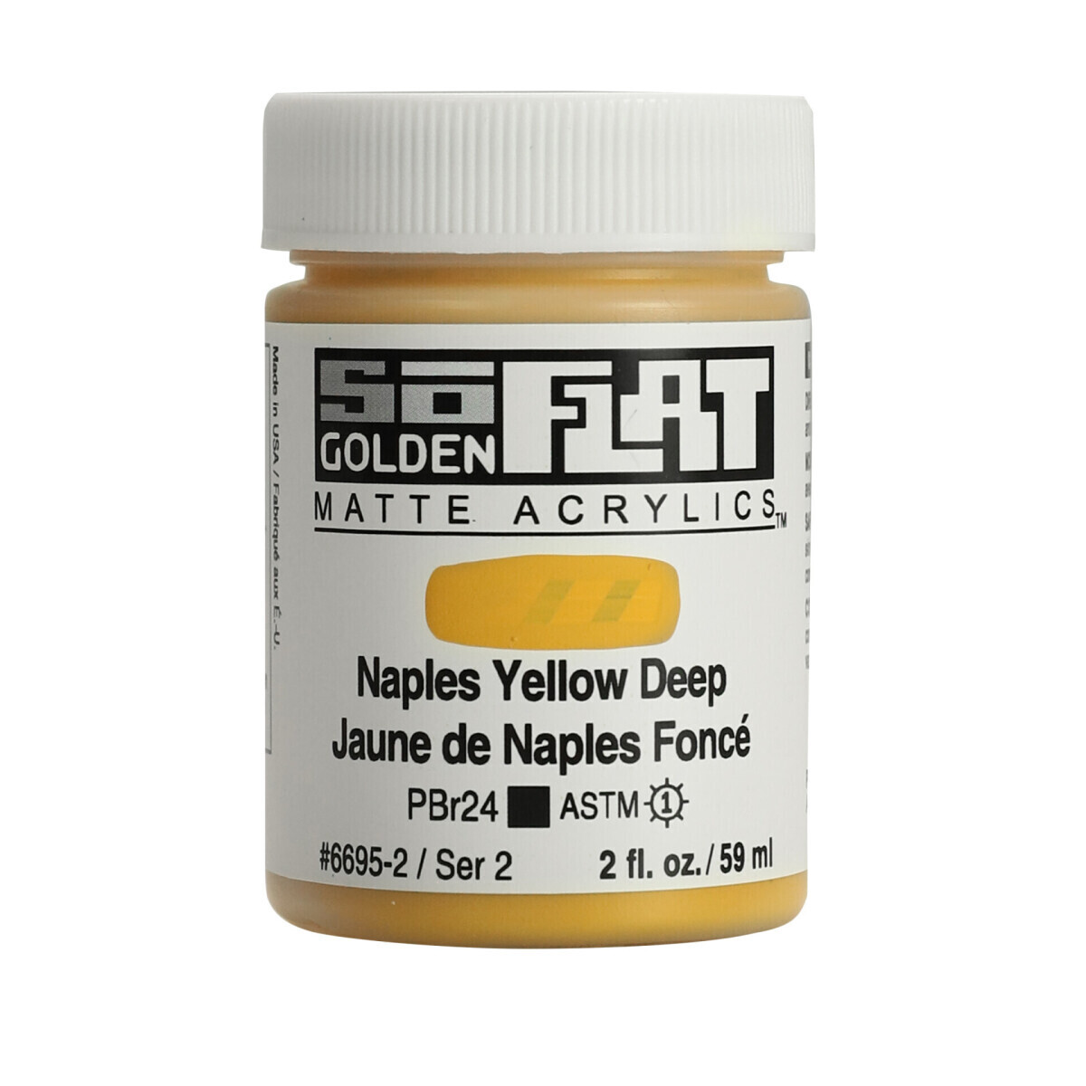 Akrylová barva Golden SoFlat Matte 59 ml - 6695 Naples Yellow Deep